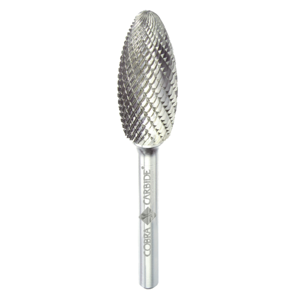 Cobra Carbide Carbide Burr, Single Cut Shape H, SH-41, 1/8 11047